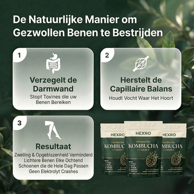 Probiotische Kombucha Gummies  Voor Gezwollen Benen