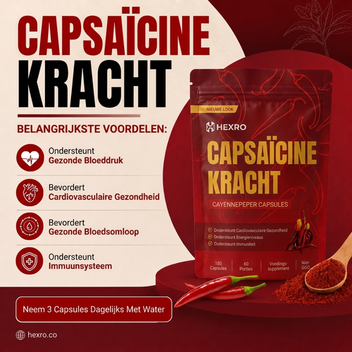 Cayennepeper Capsules met Capsaïcine